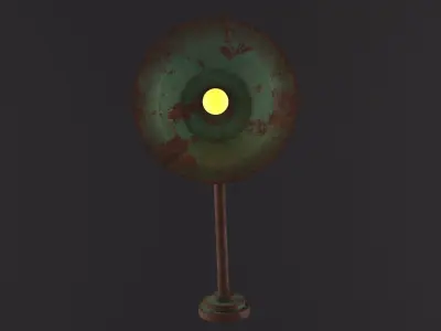 Old Rusted Outdoor Wall Lamp 3D Model Low-poly 3D model