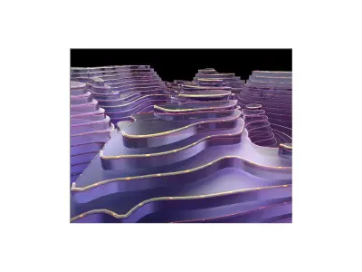 Technology abstract design mountains C4D UE5 3D model