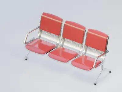 Waiting Chairs airport chairs 3D model