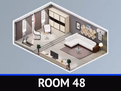 Room 48 Low-poly 3D model