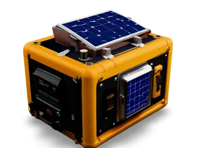Portable Solar Generator 3D Model Low-poly 3D model