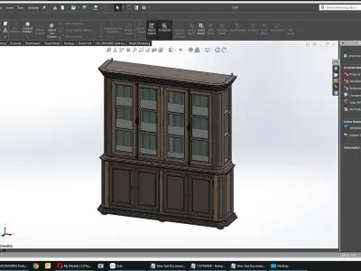 A399- china cabinet with glass doors 3D model
