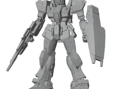 GUNDAM MK-II 3D  Realistic Texture Rigged MAYA 3DS MAX Blender 3D model