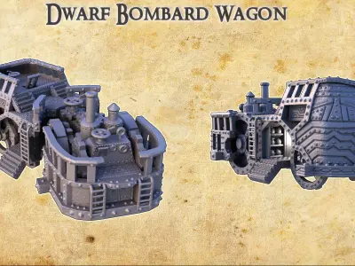 Dwarf Bombard Wagon Tabletop Terrain 28MM 3D print model 3D print model