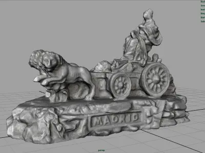 Cibeles chariot of madrid Low-poly 3D model