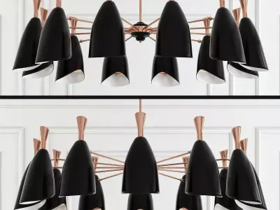 Suspended lamp duke symmetry 12 lamps 3D model