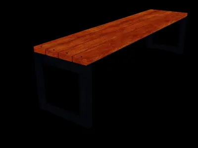 Garden Bench 01 Low-poly 3D model purchase