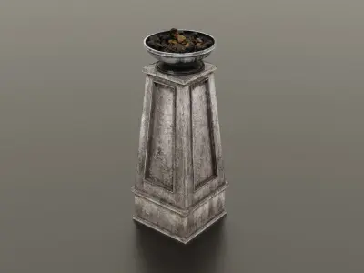 Fire column Low-poly 3D model