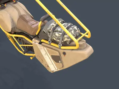 Sci-fi Army Speeder Low-poly 3D model