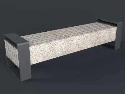 Modern Outdoor Bench 71 PBR Game Ready Low-poly 3D model