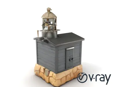 Weathered Lighthouse Architectural model pack Low-poly 3D model