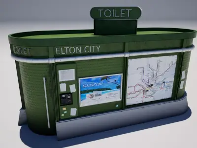 Public Urban City Toilet 3D model