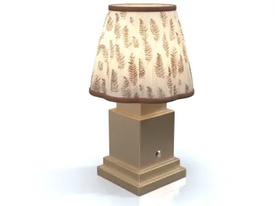 Chocolate Brown Fern Scalloped Table Lamp PBR 3D model