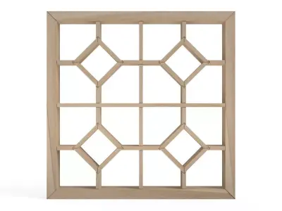Chochinmasutsunagi wooden window frame with squares 3D print model