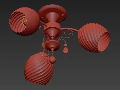 Chandelier chinese lantern ceiling light 3D model