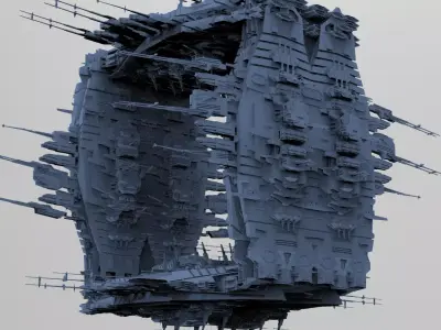 Cube Space station Huge 5 3D model