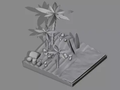 Summer low poly Low-poly 3D model