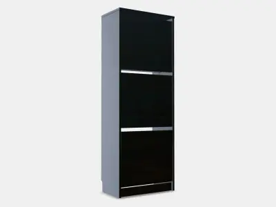 BISSA Shoe cabinet with 3 compartments 1 Low-poly 3D model