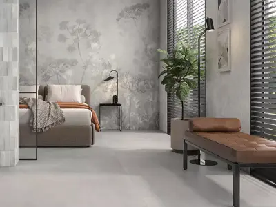 Soft Botanical Concrete Mural  Texture