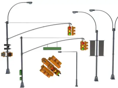 Street Elements Set 3D model