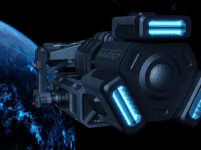 Sci-Fi Cargo Hauler Spaceship 3D model