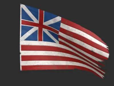 Grand Old Union Flag Low-poly 3D model