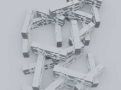 interlace modern office building 3D model