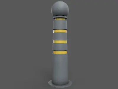 Bollard Low Poly light pole Low-poly 3D model