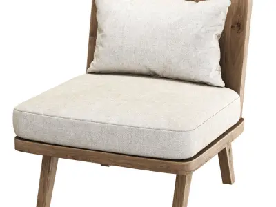 Alexa wooden chair  Low-poly 3D model