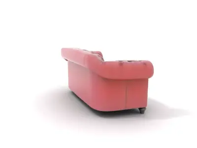 Elegant Burgundy Chesterfield model pack Low-poly 3D model