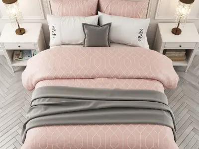 Maelin Upholstered Bed 3D model