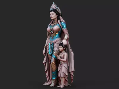 Asian Deity High Detail 3D model