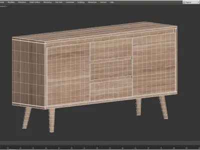 wooden cabinet Nagano 3D model