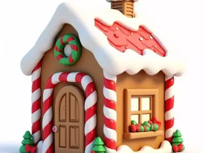 Cartoon And Stylized Christmas Houses 3D Model Collection 3D Model Pack