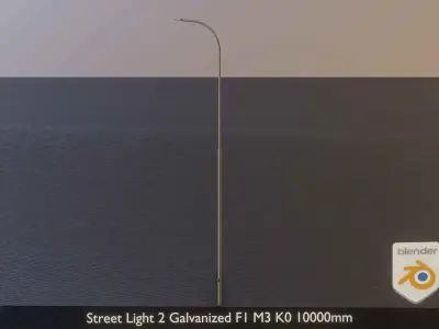 Street Light 2 Galvanized F1 M3 K0 10000mm Low-poly 3D model