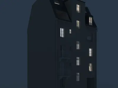 Residential City Building - Row - 05 - Detailed Dormer 3D model