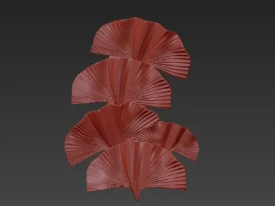 Olivier set of four fans 3D model
