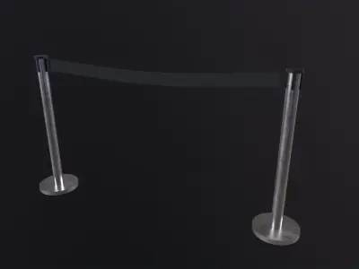 Airport Stanchions 3D Model Low-poly 3D model