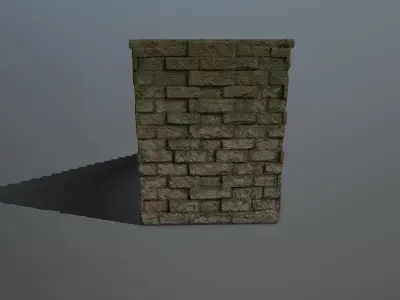 stairs brick wall Low-poly 3D model