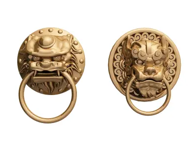 Chinese knocker Low-poly 3D model