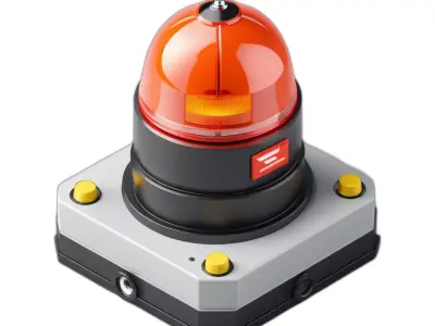 Industrial Safety Warning Light Beacon Low-poly 3D model