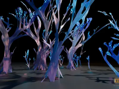 Alien Plant Fungus Type 2 Low-poly 3D model