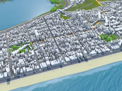 Ipanema Brazil Low-poly 3D model