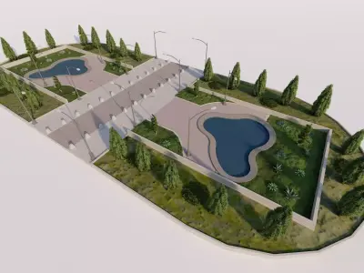 public park-Private Park Landscape  3D model