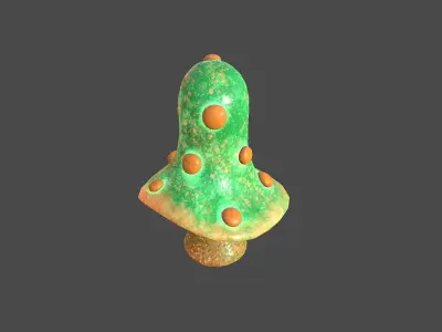 Fantasy Mushroom B09 Green Orange - Scene Backdrop Design Low-poly 3D model