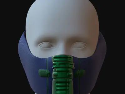 Gas mask helmet 3d model scifi Low-poly  Low-poly 3D model 245