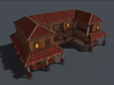Medieval-RomanTax Office Low-poly 3D model