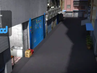 Street With Tofu Pudding Store 3D model