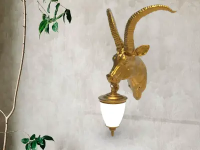 Goat Head Wall Lamp 3D print model
