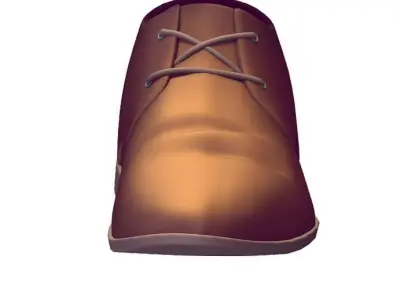 Cartoon High Poly Subdivision Brown Shoes Low-poly 3D model